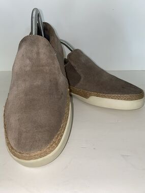 Vince Sz 8.5 Gray Suede Goring Espadrille Sneakers Shoe Slip-on Casual Comfort